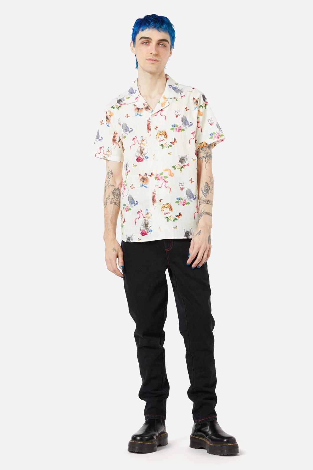 Dangerfield - Kitsch Kitty SS Shirt - cream