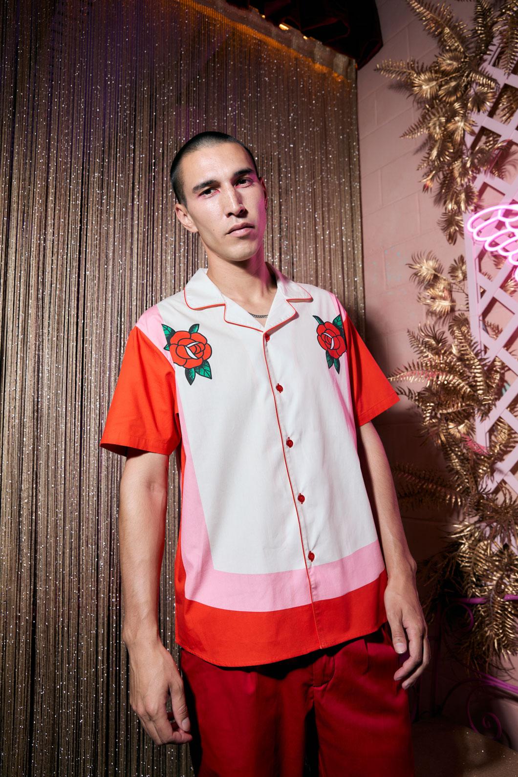 Dangerfield - Love Letter Stripe SS Shirt - pink-red