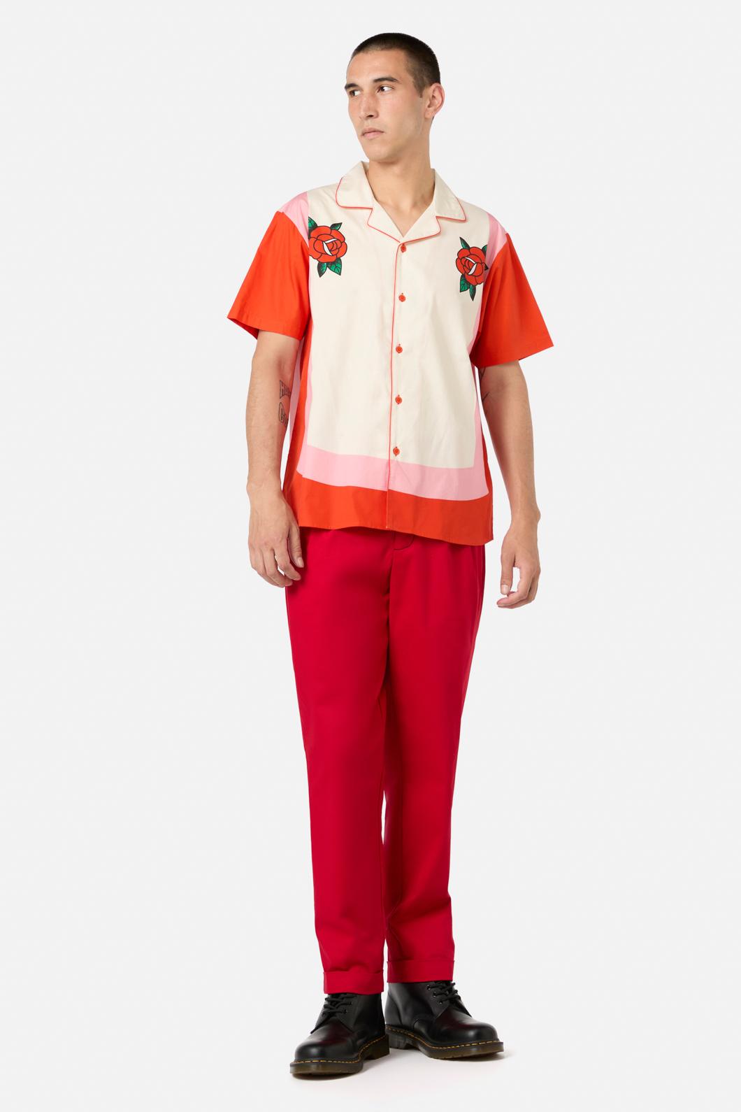 Dangerfield - Love Letter Stripe SS Shirt - pink-red