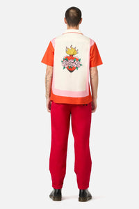 Dangerfield - Love Letter Stripe SS Shirt - pink-red