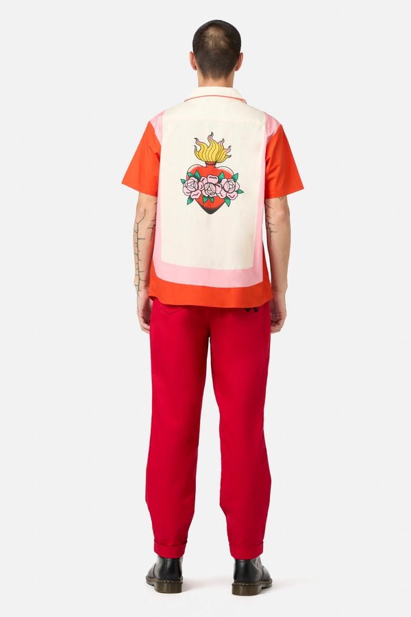 Dangerfield - Love Letter Stripe SS Shirt - pink-red