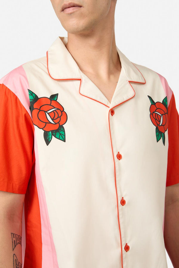 Dangerfield - Love Letter Stripe SS Shirt - pink-red