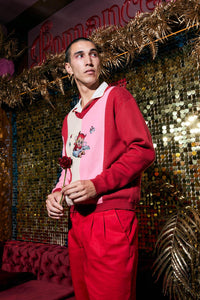 Dangerfield - Love Letter Contrast Knit - pink-red