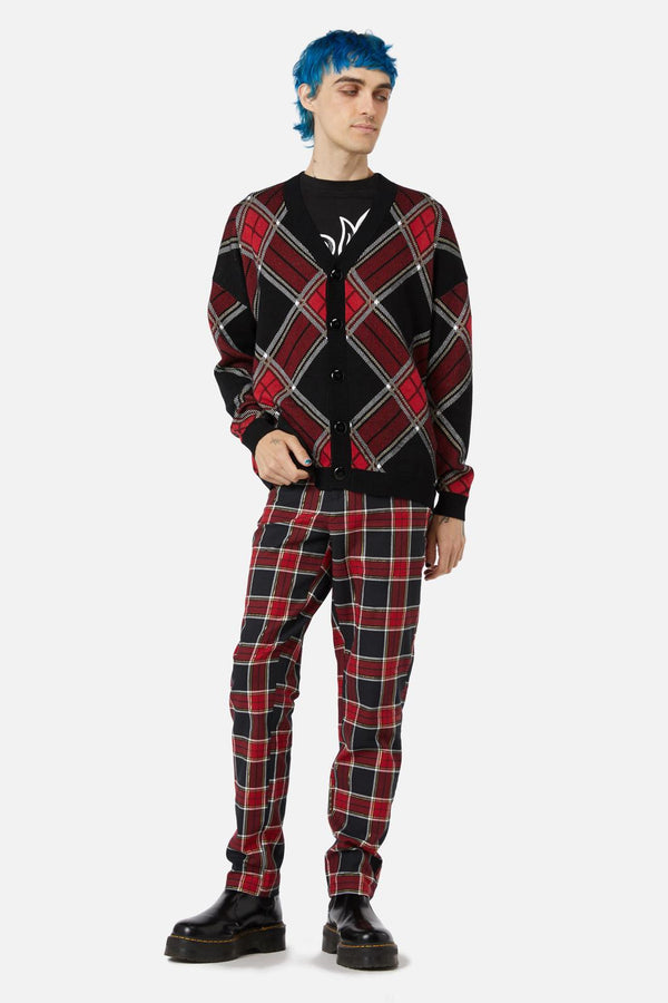 Dangerfield - Boundless Tartan Cardi - red