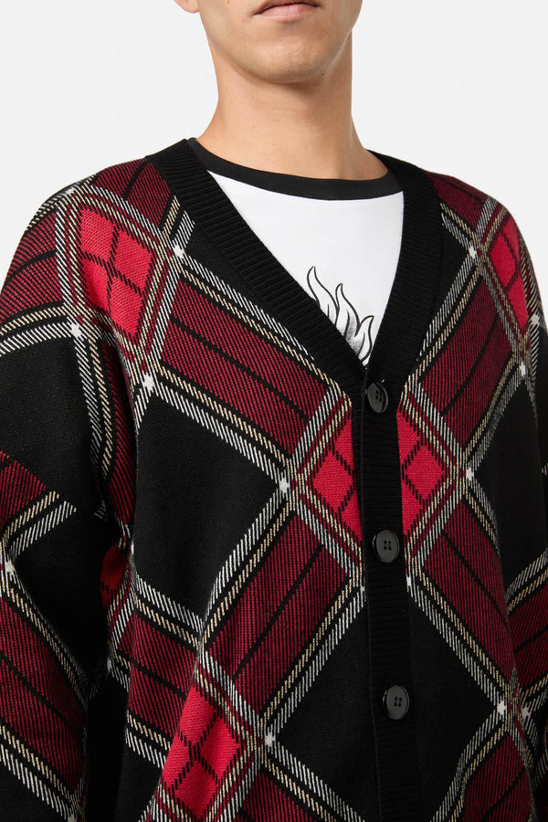 Dangerfield - Boundless Tartan Cardi - red