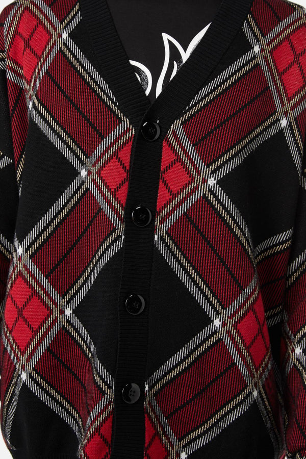 Dangerfield - Boundless Tartan Cardi - red