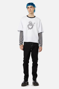 Dangerfield - Immaculate Contrast LS Tee - white