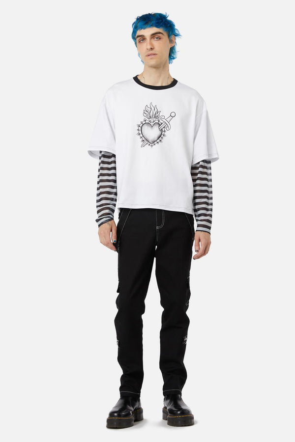 Dangerfield - Immaculate Contrast LS Tee - white