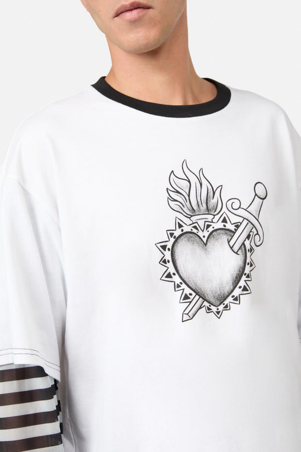 Dangerfield - Immaculate Contrast LS Tee - white