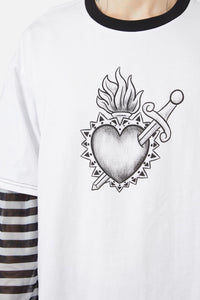 Dangerfield - Immaculate Contrast LS Tee - white