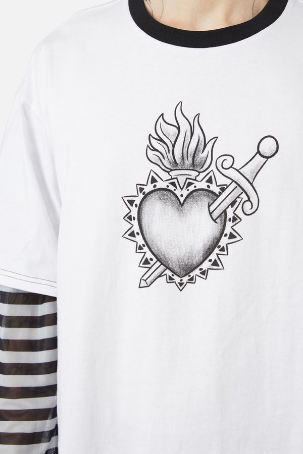 Dangerfield - Immaculate Contrast LS Tee - white