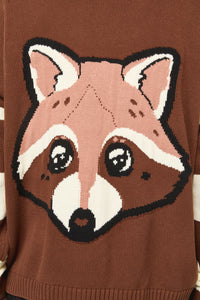 Dangerfield - Racoon Stripes Cardigan - brown-cream