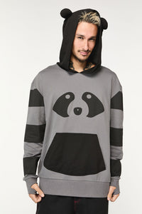 Dangerfield - Racoon Stripes Hoodie - black-grey