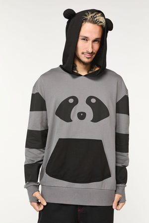 Dangerfield - Racoon Stripes Hoodie - black-grey