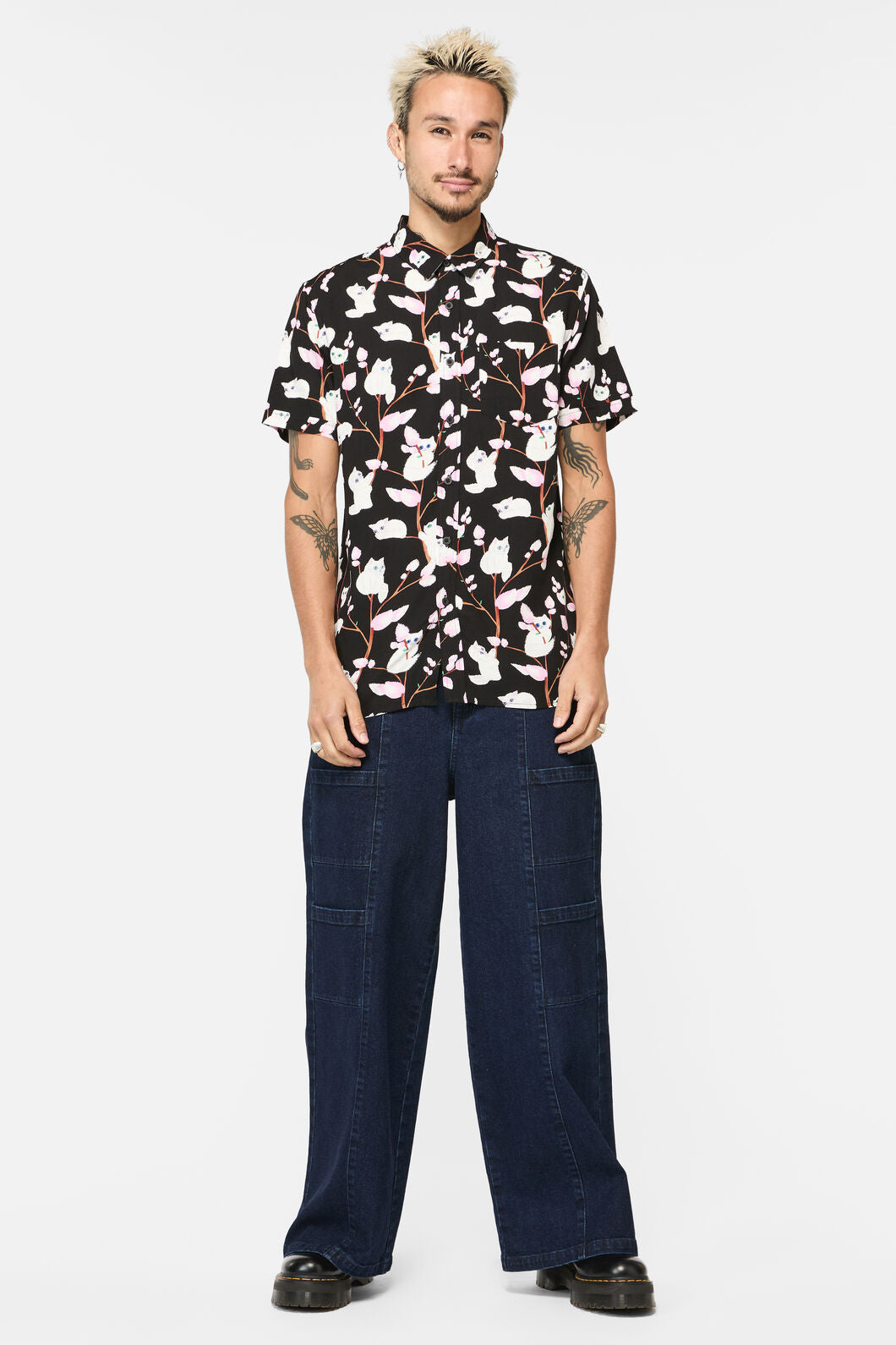 Dangerfield - Pussy Willow Short Sleeve Shirt - black