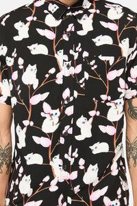 Dangerfield - Pussy Willow Short Sleeve Shirt - black