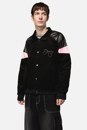 Dangerfield - Catkins Chord Panel Bomber Jacket - black