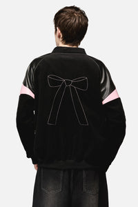 Dangerfield - Catkins Chord Panel Bomber Jacket - black