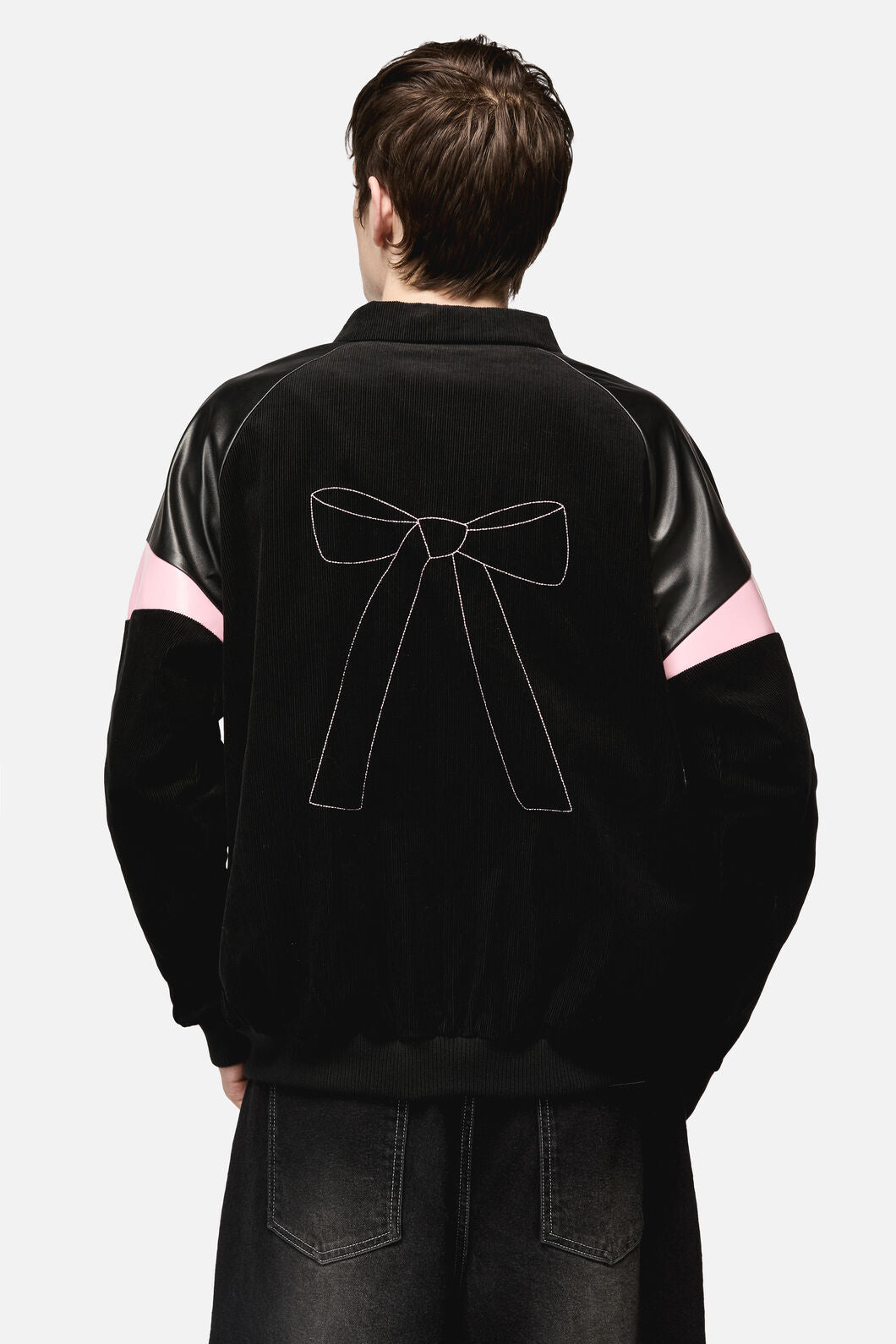 Dangerfield - Catkins Chord Panel Bomber Jacket - black