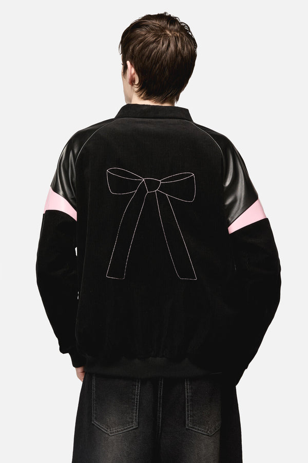 Dangerfield - Catkins Chord Panel Bomber Jacket - black