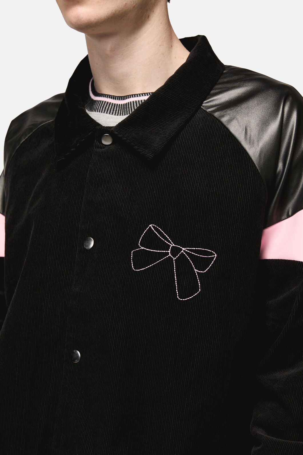 Dangerfield - Catkins Chord Panel Bomber Jacket - black