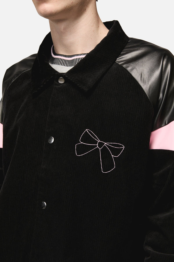 Dangerfield - Catkins Chord Panel Bomber Jacket - black