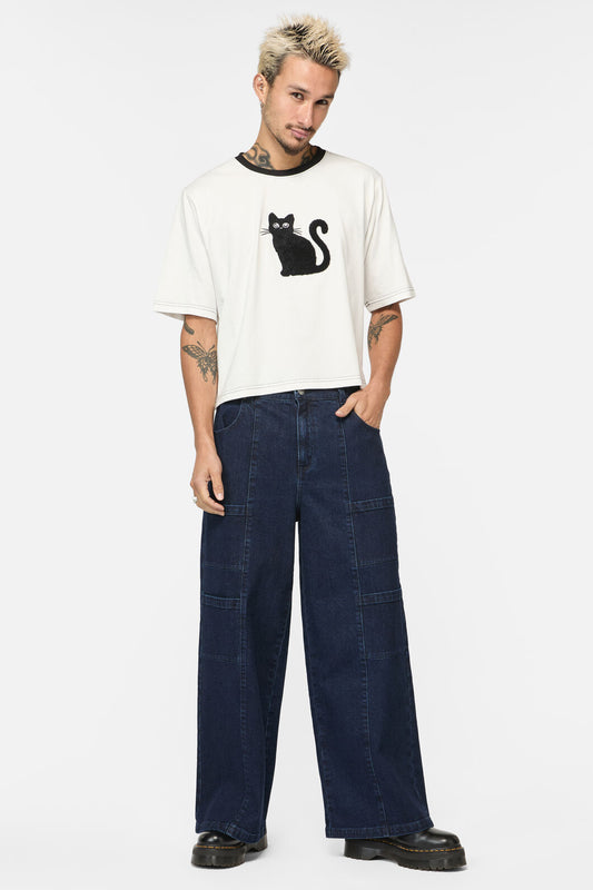 Dangerfield - Catkins Cropped Unisex Tee - white