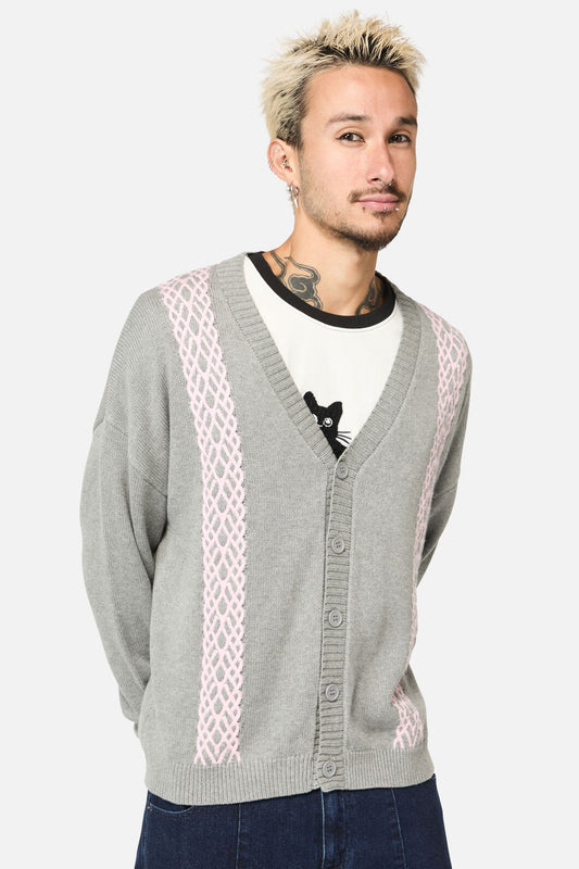 Dangerfield - ForgottenCityCableKnitUniCardi - grey