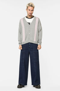 Dangerfield - Forgotten City Cable Knit Unisex Cardi - grey