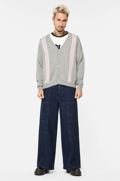 Dangerfield - ForgottenCityCableKnitUniCardi - grey
