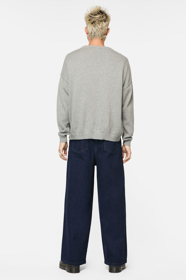 Dangerfield - Forgotten City Cable Knit Unisex Cardi - grey