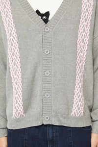 Dangerfield - Forgotten City Cable Knit Unisex Cardi - grey