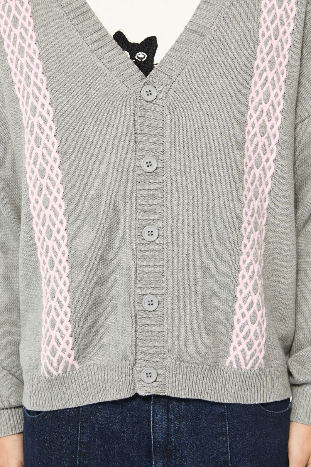 Dangerfield - Forgotten City Cable Knit Unisex Cardi - grey
