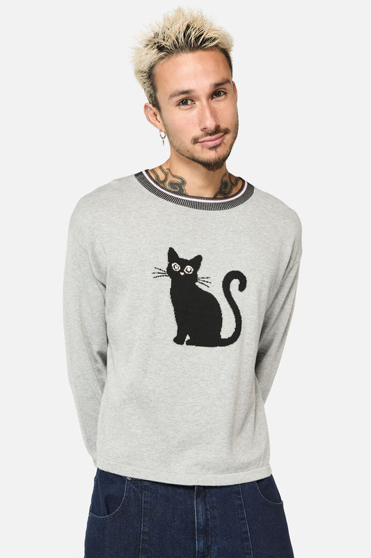 Dangerfield - Catkins Varsity Knit Jumper - grey