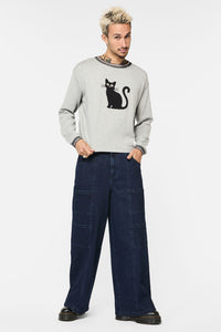Dangerfield - Catkins Varsity Knit Jumper - grey