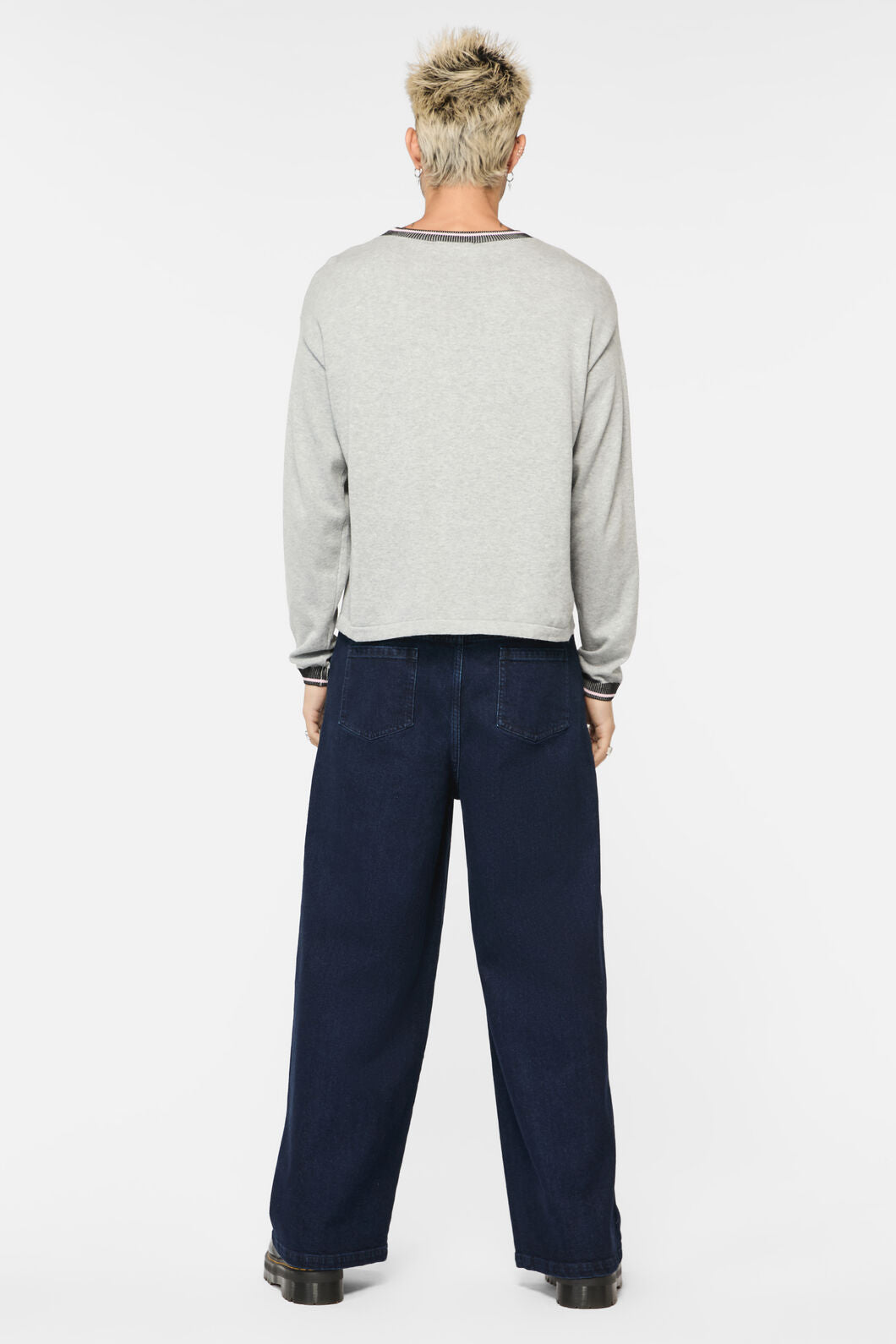 Dangerfield - Catkins Varsity Knit Jumper - grey