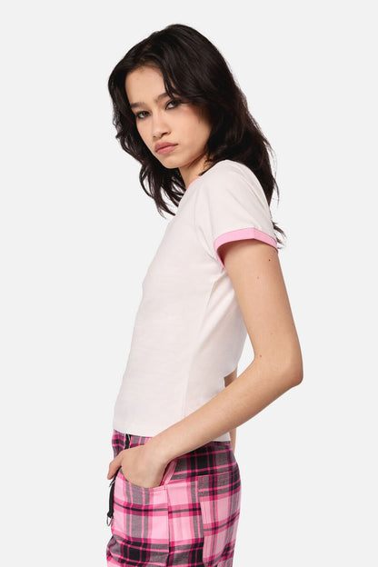 Dangerfield - Just A Girl Fitted T-Shirt - cream