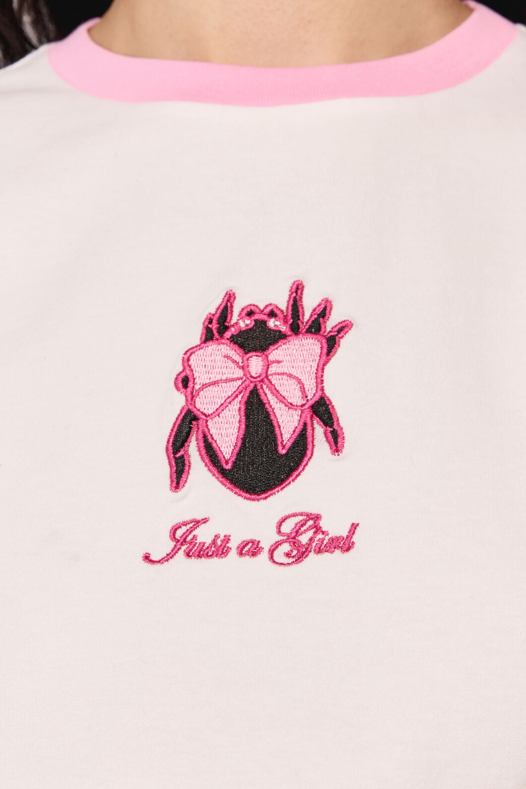 Dangerfield - Just A Girl Fitted T-Shirt - cream