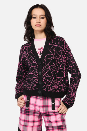 Dangerfield - Rococo Life Spider WebCardigan - black