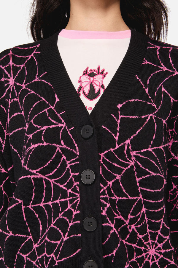 Dangerfield - Rococo Life Spider WebCardigan - black