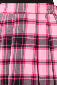 Dangerfield - RococoLifePleatTartanMiniSkirt - pink