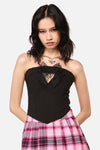 Dangerfield - Rococo Life Goth Spider Web Corset Top - black