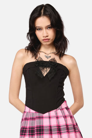 Dangerfield - RococoLifeGothSpiderWCorsetTop - black