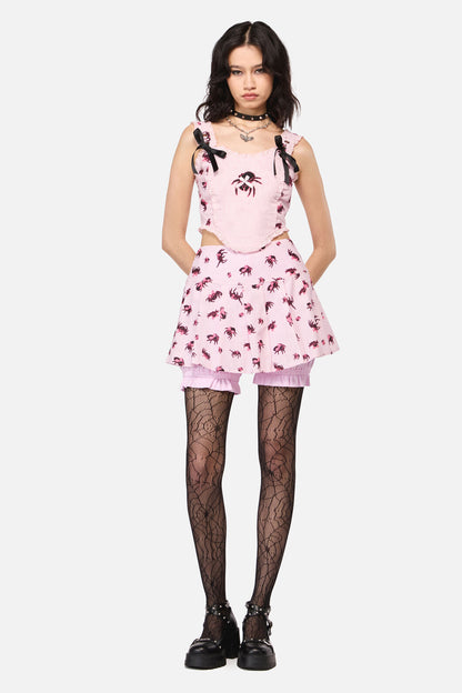 Dangerfield - Rococo Life Spiider Bow Print - pink