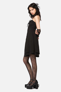 Dangerfield - RococoLifeGothSpiderWTrimDress - black