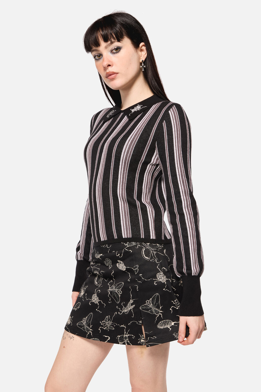 Dangerfield - Dark Pieridae Striped Knit - black-white