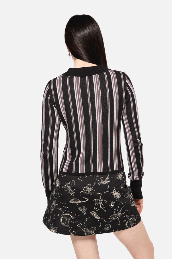 Dangerfield - Dark Pieridae Striped Knit - black-white