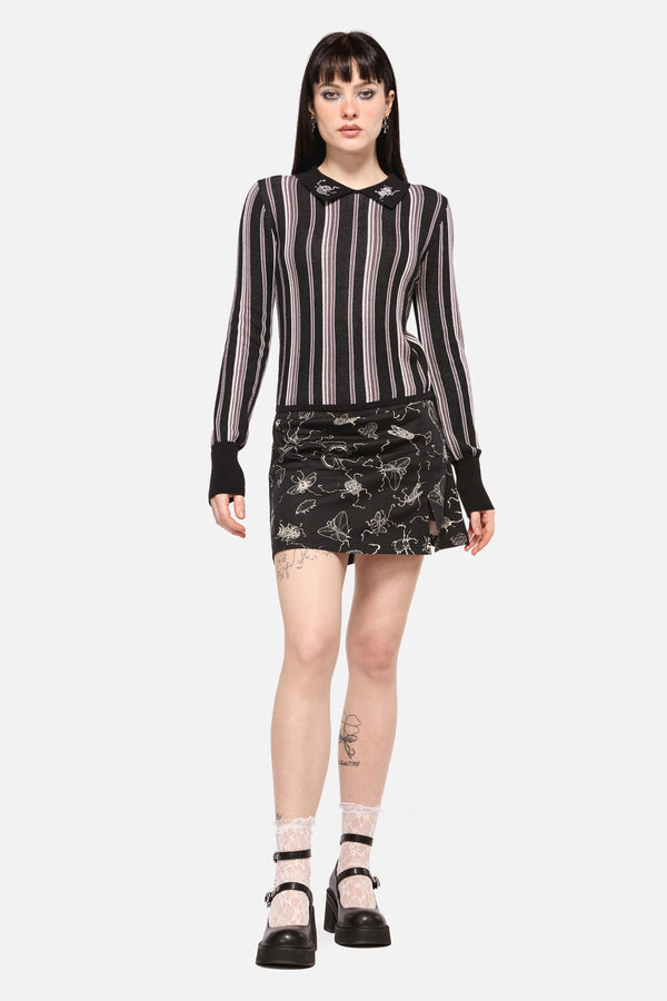 Dangerfield - Dark Pieridae Striped Knit - black-white