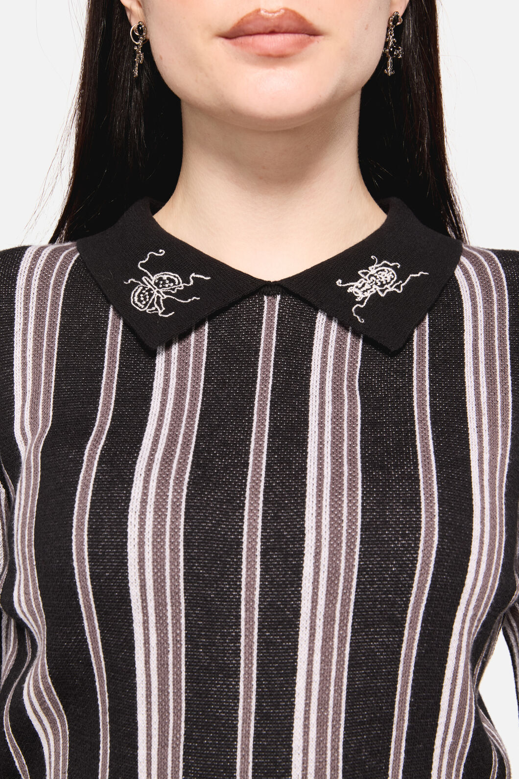 Dangerfield - Dark Pieridae Striped Knit - black-white