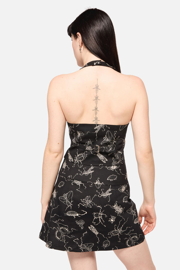 Dangerfield - DarkPieridaePrintHalterNeckVes - black